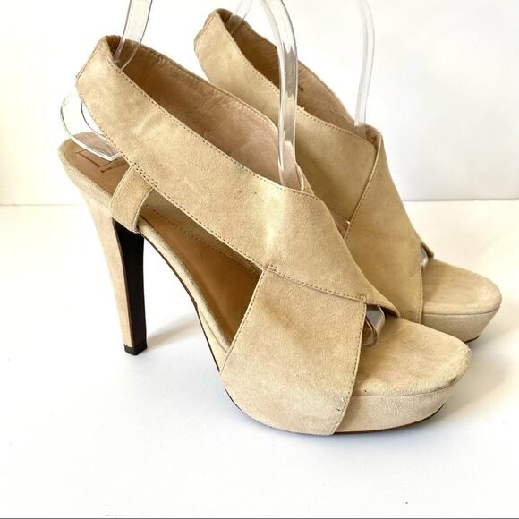 Diane Von Furstenberg DVF Zia Suede Platform Heels size 9 - Picture 2 of 12